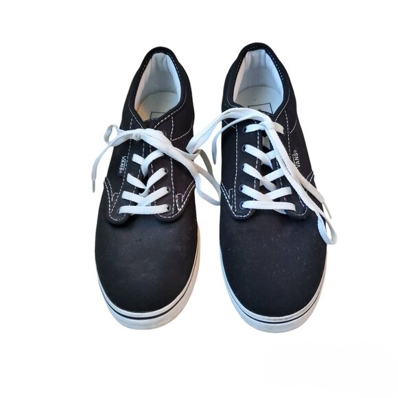 Vans Off the Wall Black Women Lace Up Canvas Sneakers Size 8.5 - Picture 1 of 8